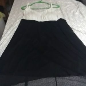 High Low black and white dress